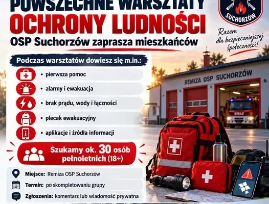 OSP Suchorzów szkoli mieszkańców. Bezpłatne warsztaty z ochrony ludności