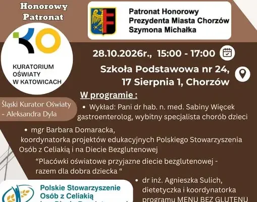 Chorzów: konferencja o diecie bezglutenowej dla intendentów szkół i przedszkoli