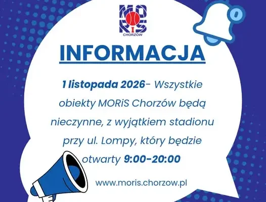 1 listopada: które obiekty MORiS Chorzów będą zamknięte?